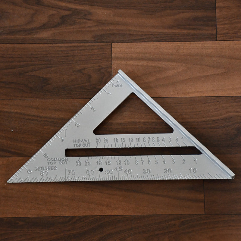 1559 Double Side Scale Triangle Measurement Hand Tool 45 Degree Triangle Ruler Home For Industry Aluminum Alloy Rafter Square 7-inch Length