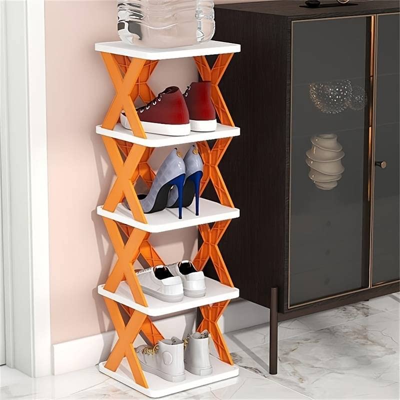 9065  5 Tier Shoes Stand Shoe Tower Rack Suit For Small Spaces Closet Small Entryway Easy Assembly And Stable In Structure Corner Storage Cabinet For Saving Space