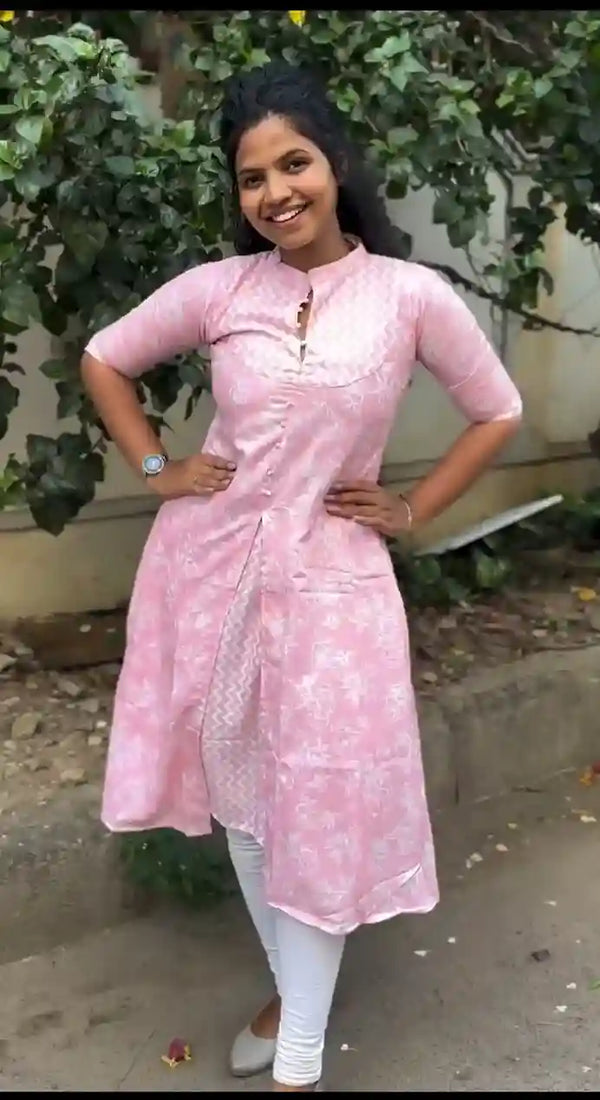 Pink Cotton Kurti