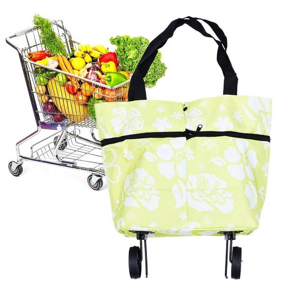 1652 Folding Cart Bags Trolley Shopping Bag For Travel Luggage