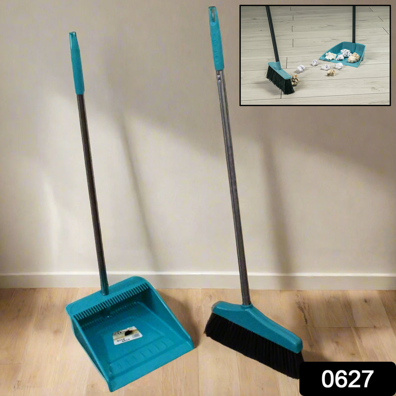 0627 Long Handle Dustpan And Brush 2 Piece Set For Sweeping Cleaning Home Office