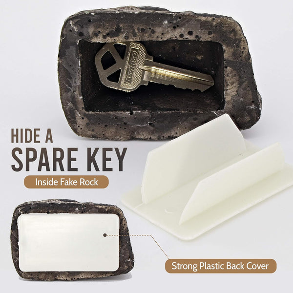 8744 Hide A Key Outside Rock Looks Like A Real Rock - Weatherproof Rock Key Perfect For Emergencies - Fake Rock Key Hider Outside Decorative (1 Pc)