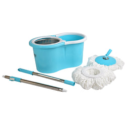zzz 8714 Rapid Steel Spinner Bucket Mop 360 Degree Self Spin Wringing With 2 Absorbers For Home And Office Floor Cleaning Mops Set