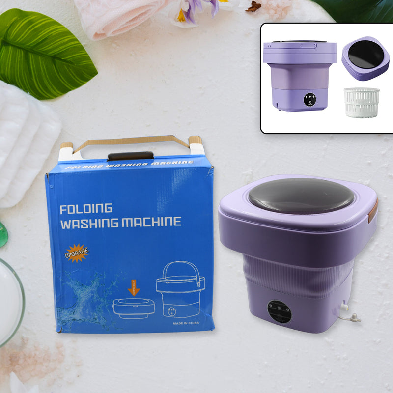 7272 Mini Washing Machine Foldable Mini Washer With Drain Basket Portable Washing Machine Foldable For Laundry Travel Camping Rv Baby Clothes