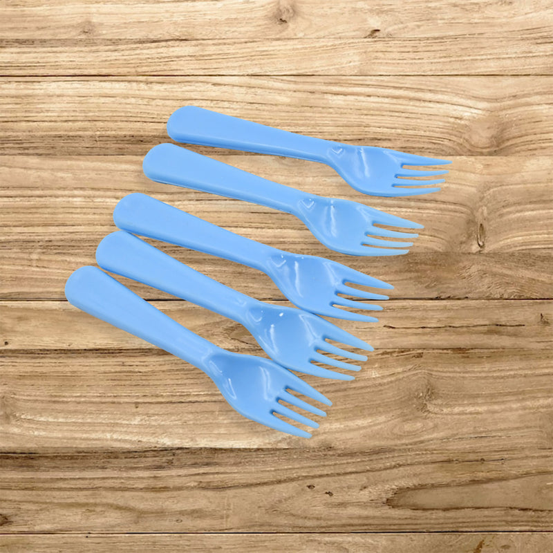 5895  Reusable Premium Heavy Weight Plastic Forks Party Supplies One Size Plastic 5pc Serving Fork Set For Kitchen Travel Home (5pc)