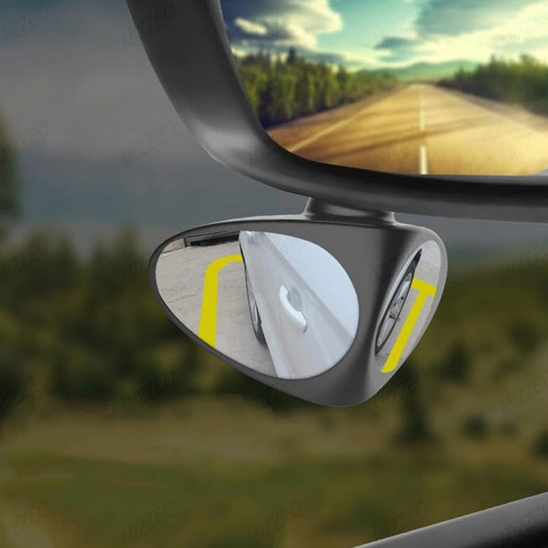 2 In 1 Car Blind Spot Mirror 360 Rotation Adjustable Hd Glass (1 Pc)