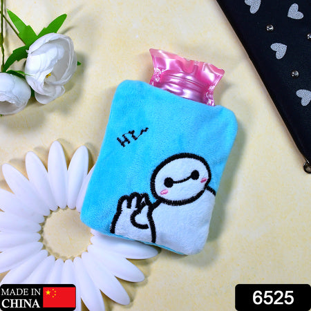 6525 Blue Baymax Small Hot Water Bag With Cover For Pain Relief Neck Shoulder Pain And Hand Feet Warmer Menstrual Cramps.