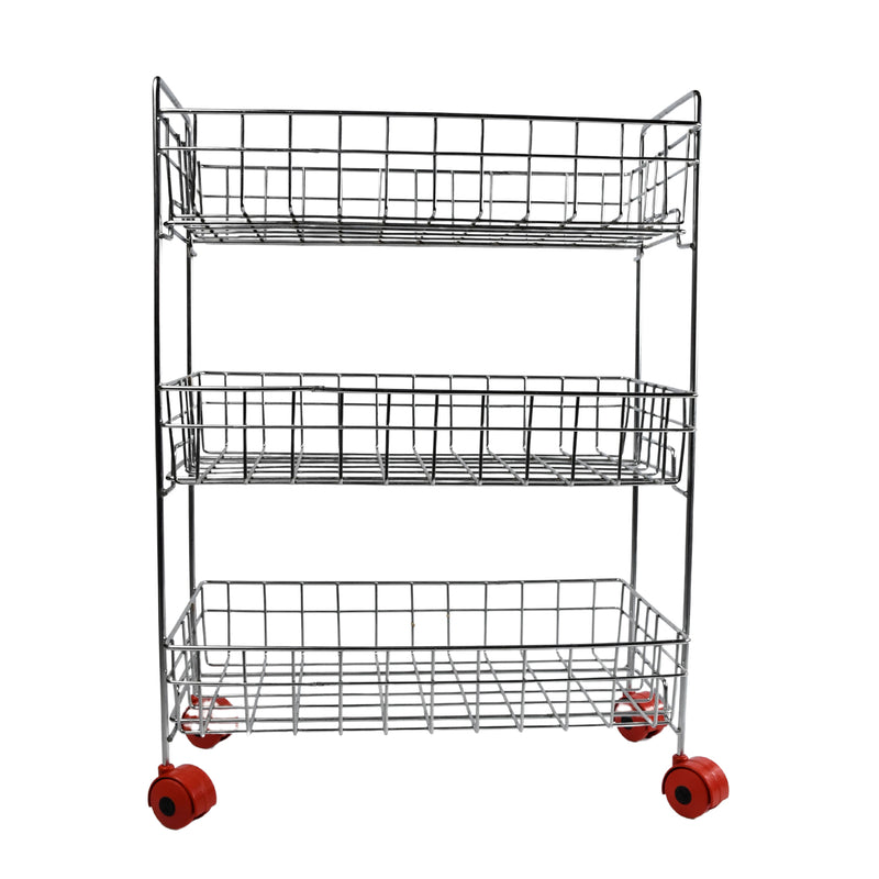 5360 Stainless Steel Fruit  Vegetable Stand Kitchen Trolley 3 Tier Kitchen Trolley  Fruit Basket  Vegetable Stand For Storage  Onion Potato Rack For Kitchen  Vegetable Rack For Kitchen