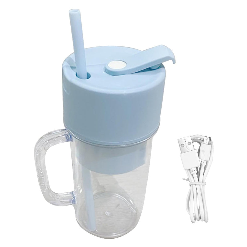 5841 2 In1 Portable Crusher Juicer With Handle  Straw For Smoothie Sipper Usb Rechargeable (340 Ml) 6 Stainless Steel Blades Compact Juicer Mixer Juicer Portable Fresh Juice Blender Portable Electric Juicer ( 340 Ml )