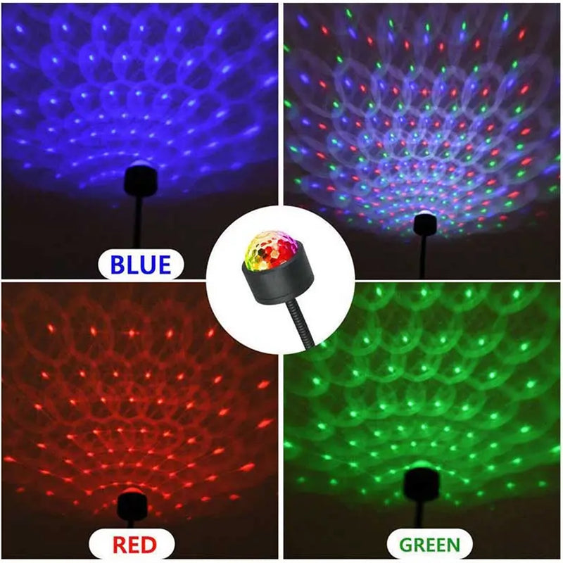 7397 Usb Star Night Light Projector And Mini Disco Ball Light Adjustable Auto Roof Interior Car Ceiling Lights Flexible Atmosphere Strobe Light Decorations For Bedroom Car Party Ceiling