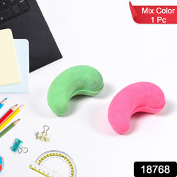 Cashew Nut Eraser Rubber Erasers (1 Pc  Mix Colour  Design)