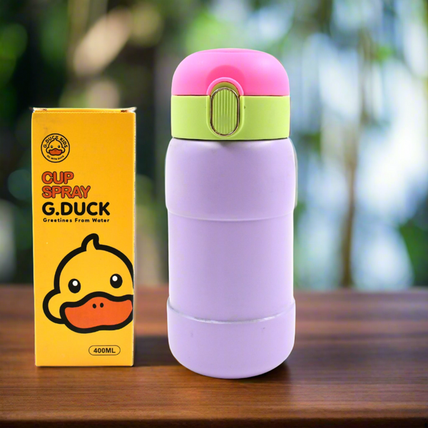 Duckstainless Steel Water Bottle For Kids Adults Steel Flask Metal Thermos Spill Proof Cap Closure Bpa Free For School Home Office Drinkware (1 Pc  Mix Design)