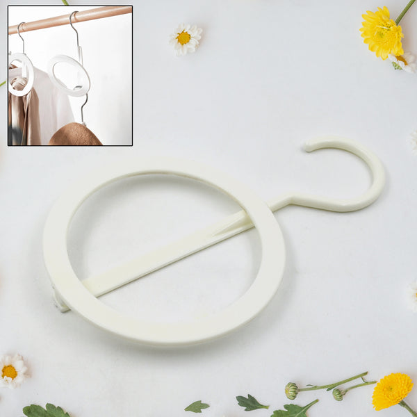 17554 Plastic Circle Hanger Hat Closet Joint Hanger Rings Hanger Hat Storage Towel Hanger Hook Bag Hanger Storage For Wall Door Closet Bathroom (1 Pc)