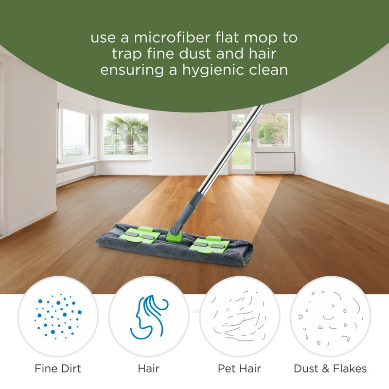 8710 Multipurpose Wet And Dry Cleaning Microfiber Flat Mop Floor Cleaning Mop With  360 Degree Rotating Head And Telescopic Handle Steel Rod Long Handle Dry Mops Standard (1 Piece Multi-colour)