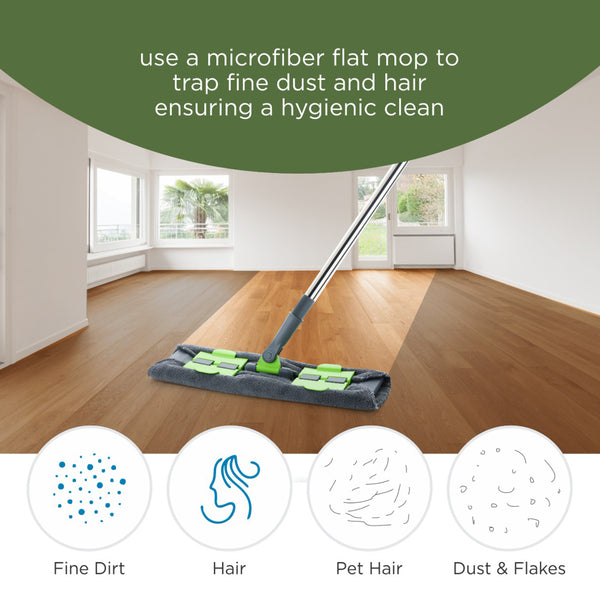 8710 Multipurpose Wet And Dry Cleaning Microfiber Flat Mop Floor Cleaning Mop With  360 Degree Rotating Head And Telescopic Handle Steel Rod Long Handle Dry Mops Standard (1 Piece Multi-colour)