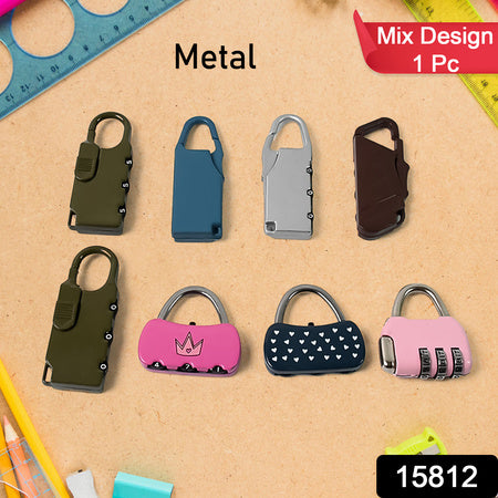 3 Digit Metal Combination Number Lock (1 Pc  Mix Design  Color)