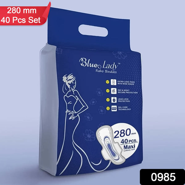 Blue Lady Extra Long Pads With Wides Wings Sanitary Pads  280 Mm 40-pack