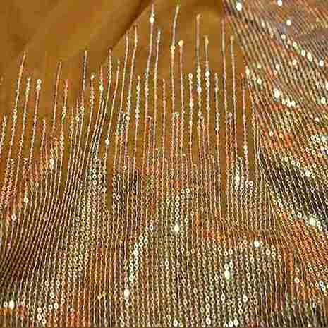 Embroidered Sequins Bronz Saree In Silk