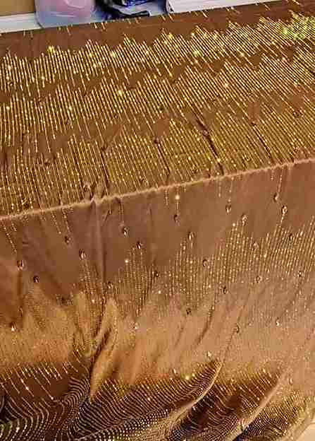 Embroidered Sequins Bronz Saree In Silk