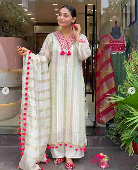 Organza Dress pom pom lace