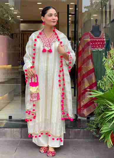 Organza Dress pom pom lace