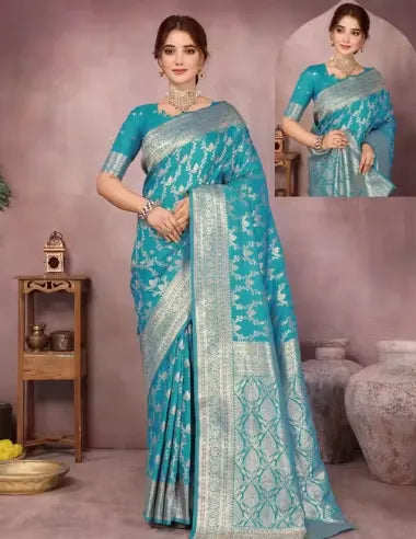 Traditional Blue Silk Saree Perfect for weddings