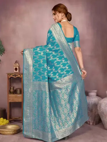 Traditional Blue Silk Saree Perfect for weddings