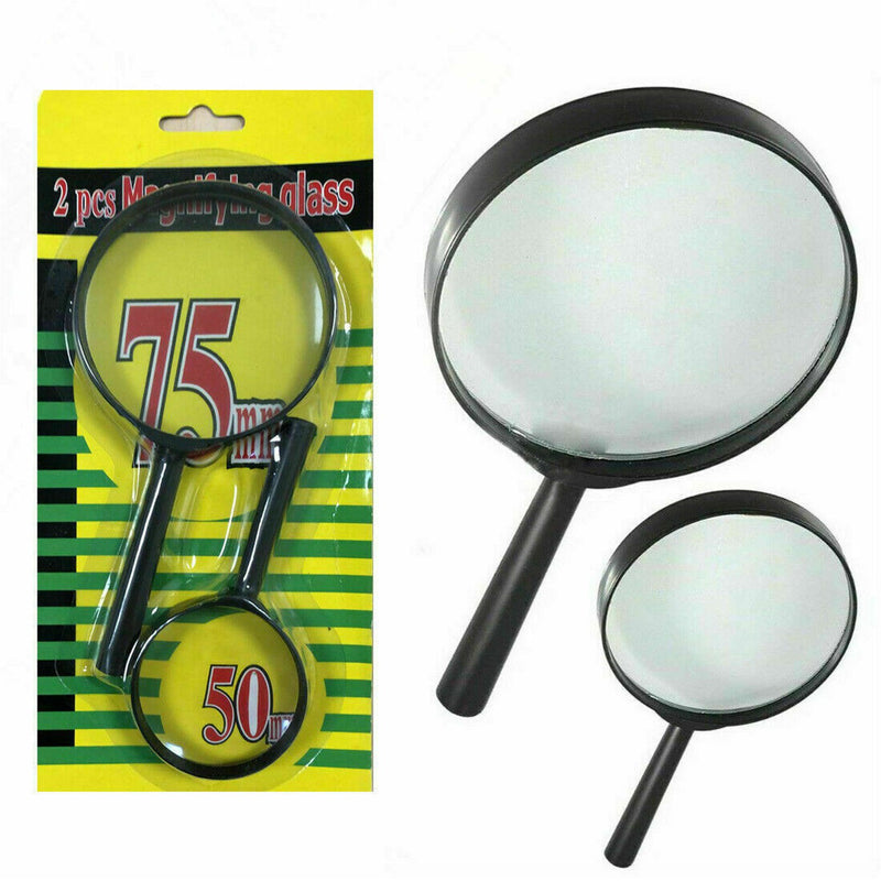 9144 Magnifying Glass Lens - Reading Aid Made Of Glass - Real Glass Magnifying Glass That Can Be Used On Both Sides - Glass Breakage-proof Magnifying Glass Protect Eyes 75mm  50mm (2pc Set)