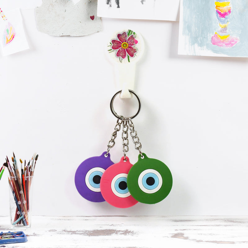 Evil Eye Rubber  Silicone Keychain (1 Pc  Mix Color)