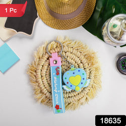 Cute Silicone 3d Key Chain With Metal Hook  Strap (Pack Of 1)