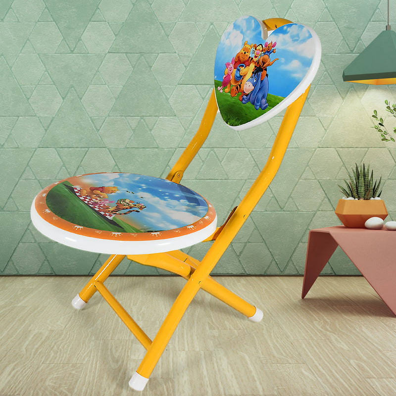 17761 Heart Shape Kids Chair Cartoon Printed Foldable Kids  Children Folding Chair For Playrooms Schools Daycares And Home. Metal And Fibre Body Picnic Beach Camping Chair (1 Pc)