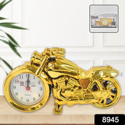 Golden Motorcycle Shape Alarm Clock Motor Table Clock For Home Decor (1 Pc)