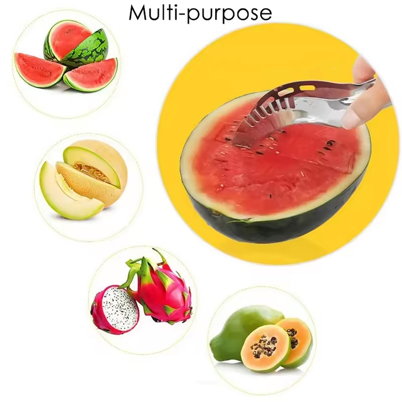 10053 3in1 Stainless Steel Watermelon Cantaloupe Slicer Knife Corer Fruit Vegetable Tools Kitchen (1 Pc)