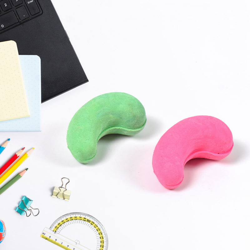 Cashew Nut Eraser Rubber Erasers (1 Pc  Mix Colour  Design)