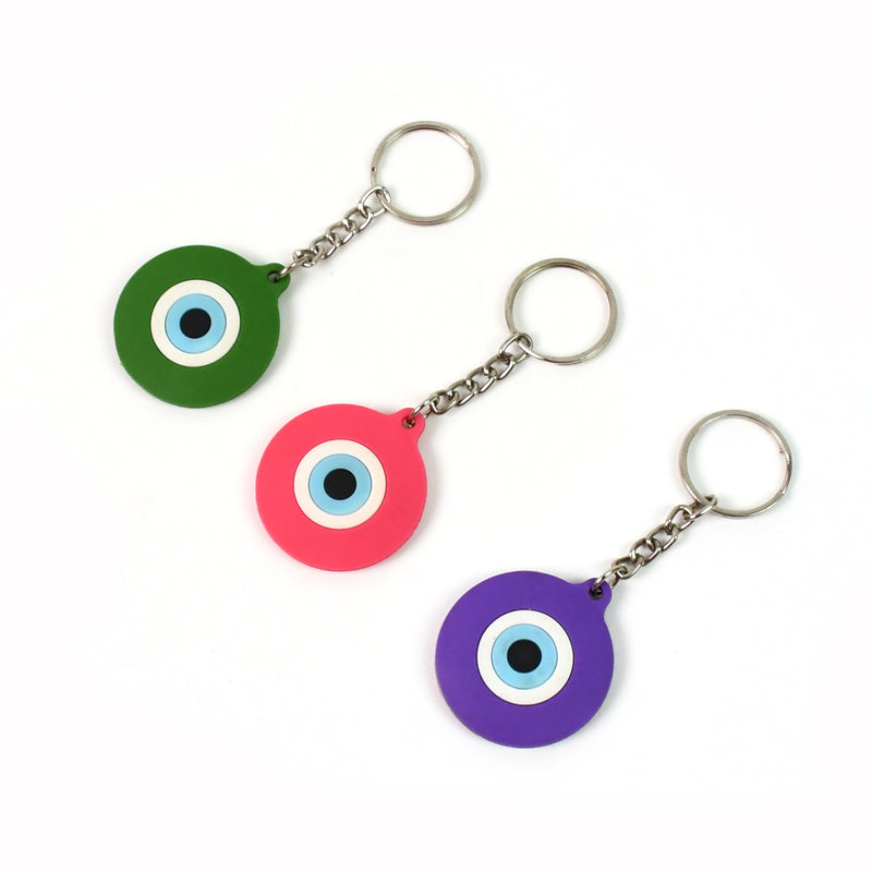 Evil Eye Rubber  Silicone Keychain (1 Pc  Mix Color)