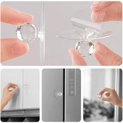 17798 Clear Cabinet Drawer Knobs  Hook Diamond Crystal Shaped Pulls Handles For Wardrobe Kitchen Cupboard Bathroom Dresser Furniture Door Window (1 Pc)