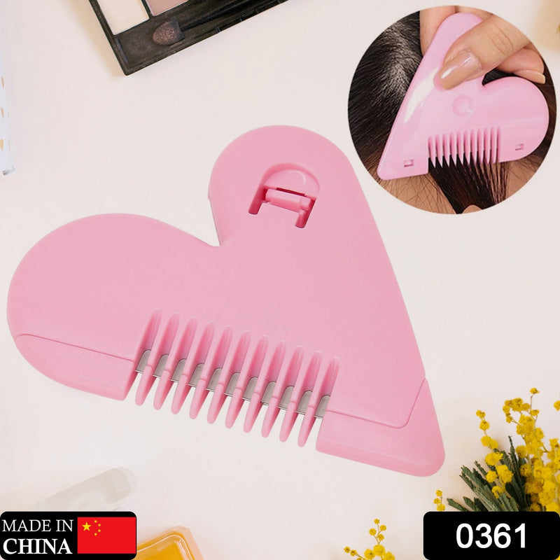 0361 Heart Shape Plastic Hair Cutting Scissors For Baby Girls Lightweight Portable Hair Thinning Doubleedge Stainless Steel Convenient For Hair Cutting For Hair Thinning (1 Pc )