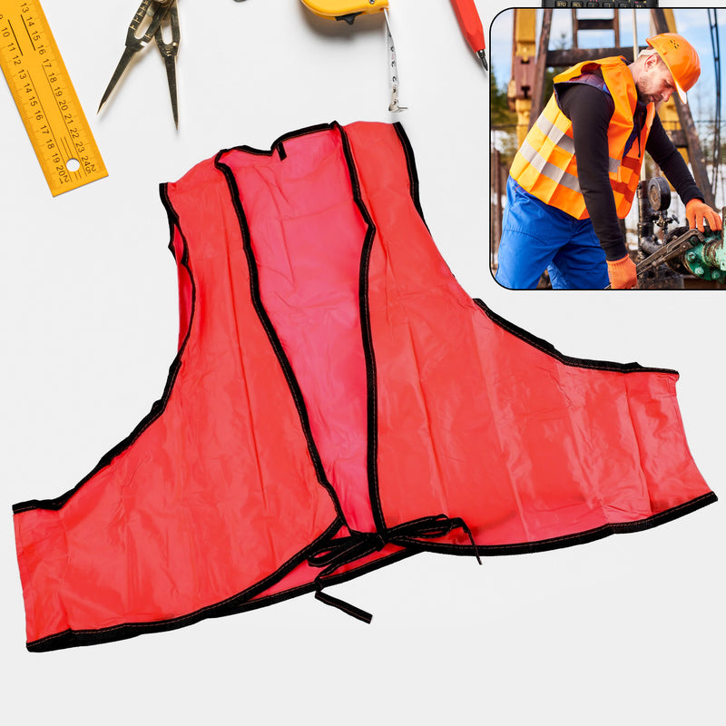 7453 Economy Safety Vest Soft Vinyl With Tie Closure For Identifying Staff And Volunteers Adult Pvc Safety Vest High Visibility For Outdoor Operator