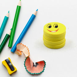 4564 Cute Smile Emoji Erasers Cute Smile Face Rubber Eraser Dentist Dental Clinic School Kid For School Going Kidsbirthday Party Return Gift Set (4pc Set)