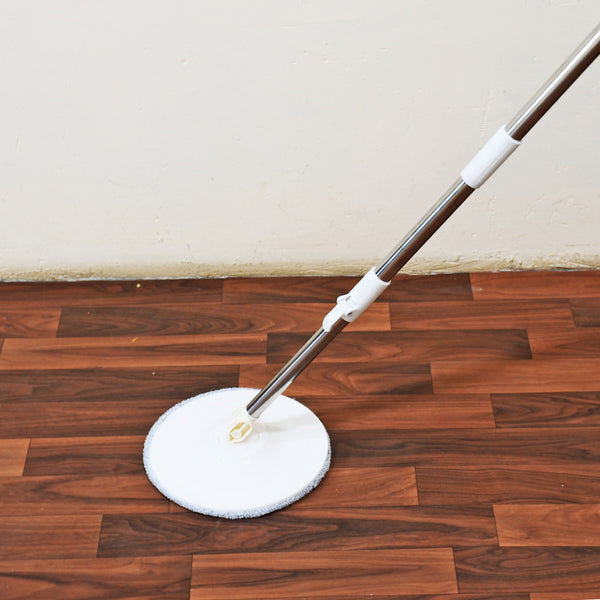 8162 Round Shape Mop Head  With 1 Pad Extra Clean Water Spin Mop With Separate Water Bucket Suitable For All Types Of Flooring Separates Dirty And Clean Water Wet