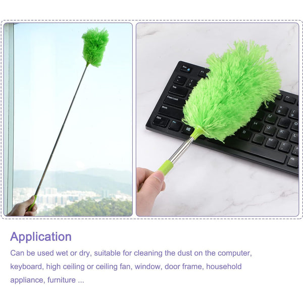 Adjustable Long Handle Microfiber Duster For Cleaning Microfiber Hand Duster Washable Microfiber Cleaning Tool Extendable Dusters For Cleaning Office Car Computer Air Condition Washable Duster