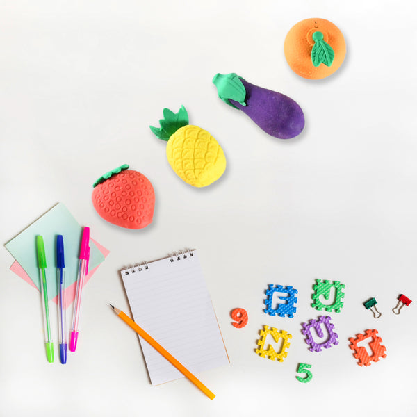 8760 Mini Cute Vegetables And Fruits Erasers Or Pencil Rubbers For Kids 1 Set Fancy  Stylish Colorful Erasers For Children Eraser Set For Return Gift Birthday Party School Prize 3d Erasers  (4 Pc Set)