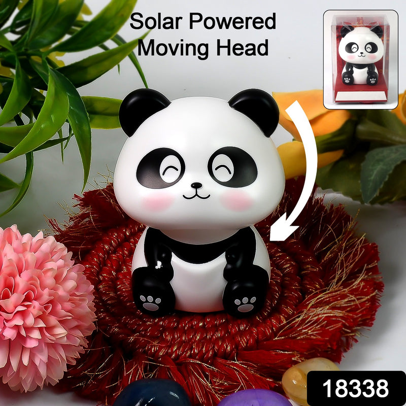 Car Decoration Solar Power Moving Head Panda Statue Creative (1 Pc)