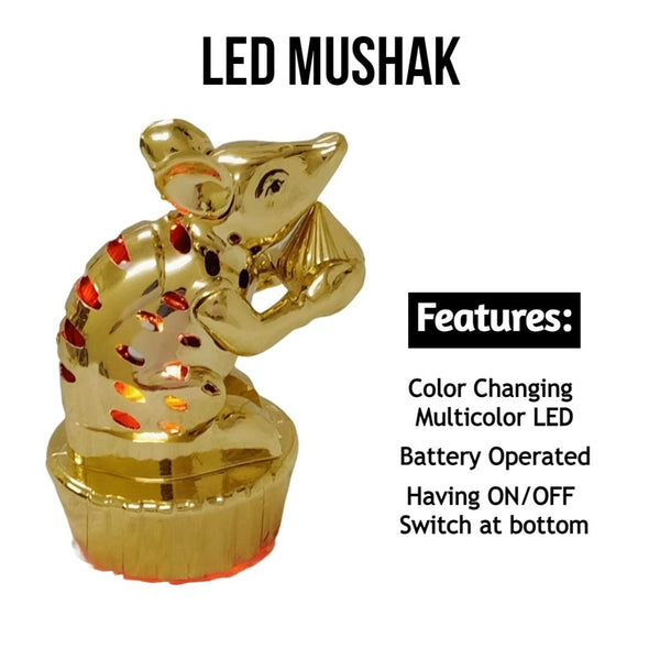 Multicolour Led Mushak  Led Mooshak For Ganpati Decorations (1 Pc)