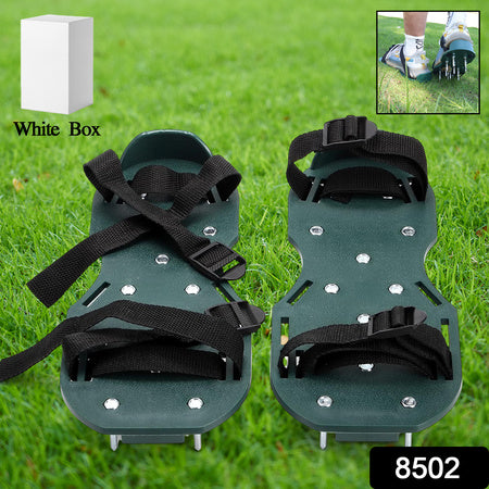 8502 Lawn Aerator Sandals Garden Grass Aerator Spiked Sandals Green Studded Shoes For Yard Patio Garden Excavation