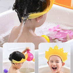 6440 Crown Baby Shower Cap Adjustable Crown Baby Child Protection Eye Protection Ear Protection Adjustable Swim Cap Waterproof And Adjustable For Kids And Babies