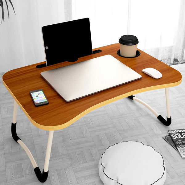 4990 Laptop Table Foldable Portable Notebook Bed Lap Desk Tray Stand Reading Holder With Coffee Cup Slot For Breakfast Reading  Movie Watching.