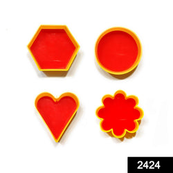 2424 Cookie Cutter With Shape Heart Round Star And Flower (4 Pack)