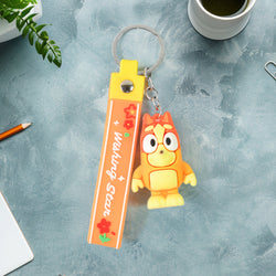 Cute Cartoon Silicone 3d Key Chain With Metal Hook  Strap (Pack Of 1)