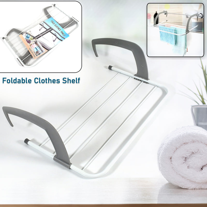 0333 Metal Steel Folding Drying Rack For Clothes Balcony Laundry Hanger For Small Clothes Drying Hanger Metal Clothes Drying Stand Socks And Plant Storage Holder Outdoor  Indoor Clothes-towel Drying Rack Hanging On The Door Bathroom